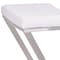Armen Living Atlantis 26" Counter Height Backless White Faux Leather and Brushed Stainless Steel Bar Stool LCAT26BAWH - alternate 2
